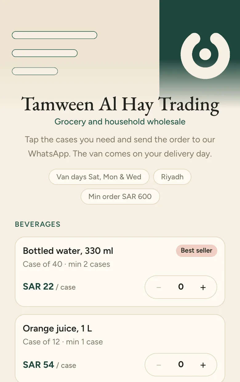 Tamween Al Hay Trading is a fictional grocery wholesaler.